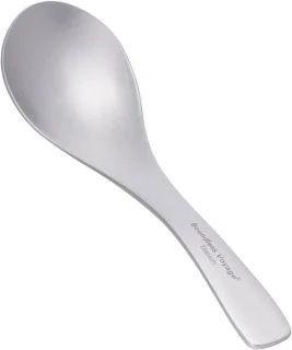 Titanium camping bestekset met lepel, soeplepel en rijstlepel, 14 cm, 1 stuk