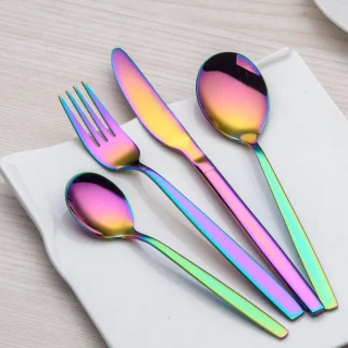 Titanium Regenboogkleurige Bestekset 24-delig voor 6 Personen