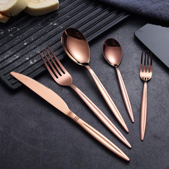 Titanium roségouden bestekset 30-delig voor 6 personen