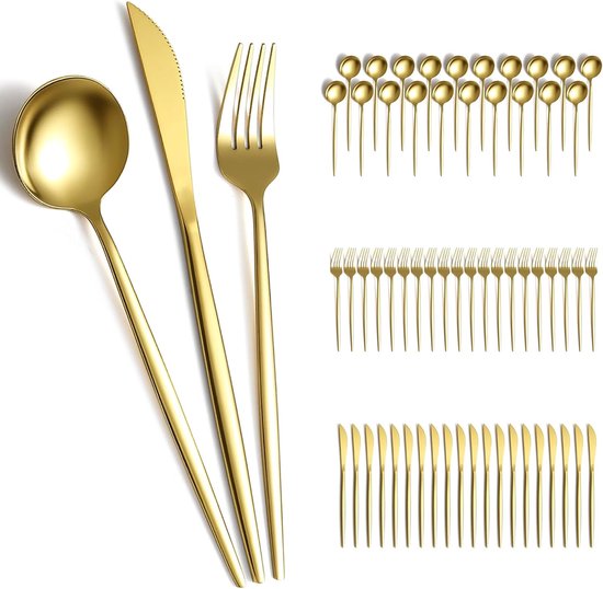 Titanium Verguld Bestek Set 60-Delig voor 20 Personen