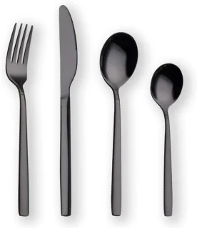 Titanium zwart gecoate RVS bestekset, 24-delig