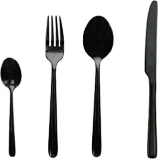 TOGNANA Black Bestekset 24-delig Zwart Glans
