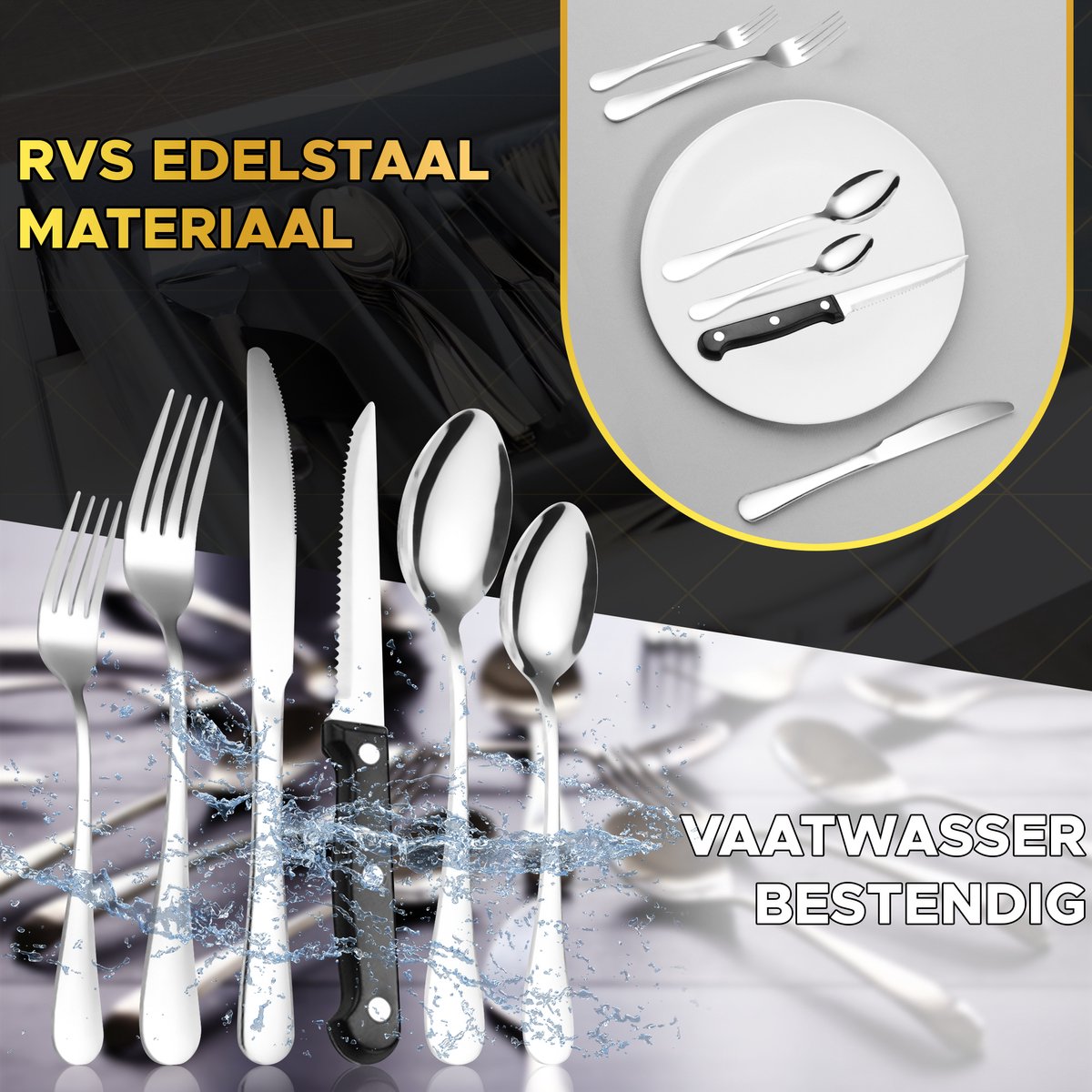 Toivo Kitchen Bestekset 16-delig Zilver voor 4 Personen
