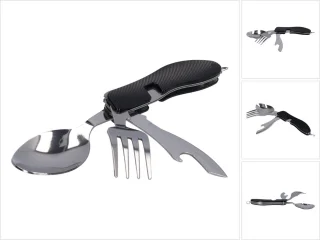 Toolbrothers 4-in-1 bestekset zwart opvouwbaar