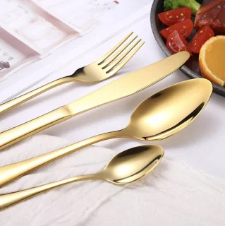 Trendmax bestekset 24-delig 6 persoons goud RVS