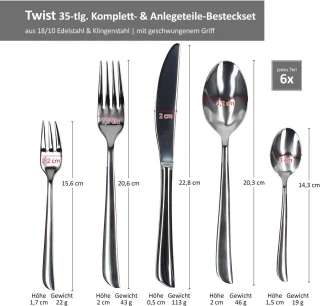 Twist 35-delige bestekset 6-persoons + bijzetborden 630-480