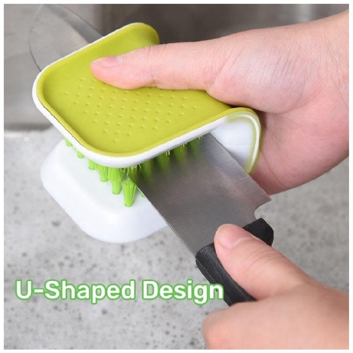 U-vormige Messenborstel 1-Pack Groen