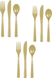 Unique Party Feest Bestek Set 24 Persoons Goud