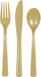 Unique Party goud bestekset 48-delig kunststof herbruikbaar
