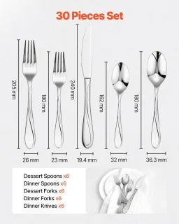 Unyqoos® Bestekset 30-delig voor 6 personen