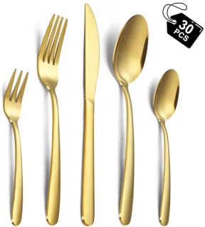 Unyqoos® Gouden bestekset voor 6 personen