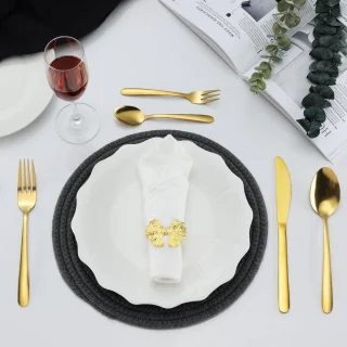 Unyqoos® Gouden bestekset voor 6 personen