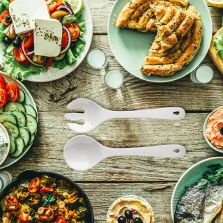 Unyqoos® Kunststof saladebestek (set lepel & vork)