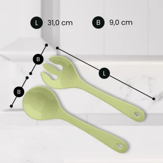 Unyqoos® Kunststof saladebestek (set lepel & vork)
