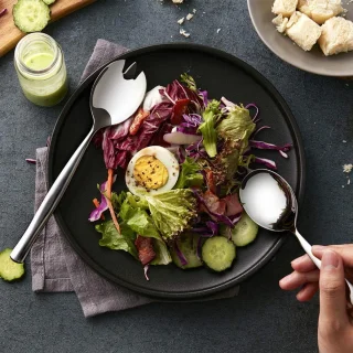 Unyqoos Roestvrijstalen Saladebestekset met Lepels en Vorken