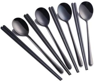 Unyqoos® Set Koreaanse eetstokjes en lepels - 4 stuks