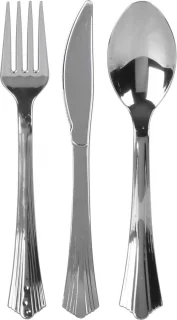 Urban Living Bestekset 24-delig Kunststof Zilver 17 cm
