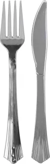Urban Living Bestekset kunststof 8 personen 17 cm zilver