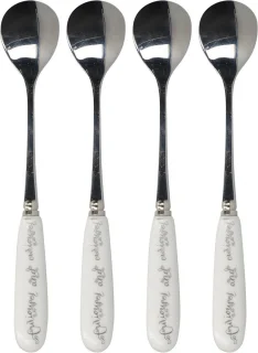 V&A Alice in Wonderland Theelepels Porselein RVS Set 4