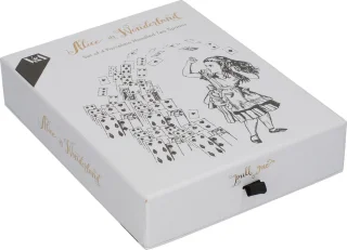 V&A Alice in Wonderland Theelepels Porselein RVS Set 4
