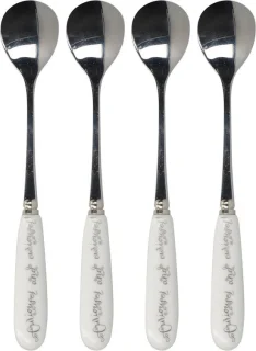 V&A Alice in Wonderland Theelepels Porselein RVS Set 4