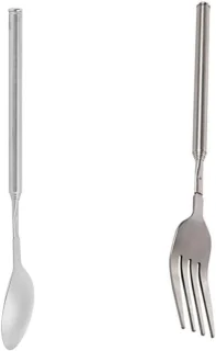 Verlengbare RVS vork en lepel