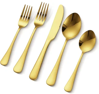 VEVOR Bestekset 60-delig Goud