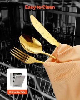 VEVOR Bestekset 60-delig Goud