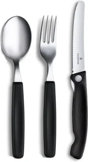 Victorinox Swiss Classic bestekset 3-delig zwart RVS
