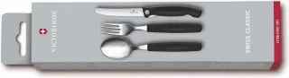 Victorinox Swiss Classic bestekset 3-delig zwart RVS