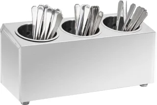 vidaXL Bestekhouder 3-vaks RVS