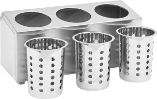 vidaXL Bestekhouder 3-vaks RVS