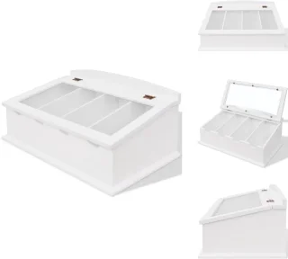 vidaXL Besteklade MDF wit barokstijl