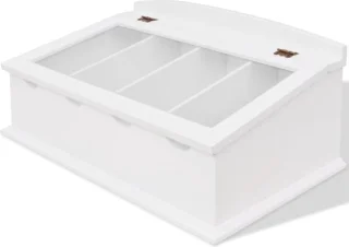 vidaXL Besteklade MDF wit barokstijl