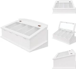vidaXL Besteklade MDF wit barokstijl