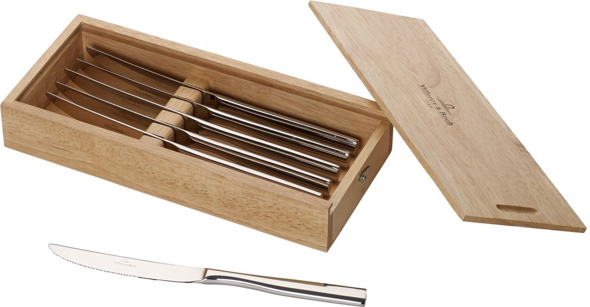 De Villeroy & Boch Piemont Pizza/Steakmes Set 6-delig in één oogopslag