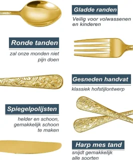 Vintage bestekset van 24 stukken voor 6 personen, RVS tafelgerei