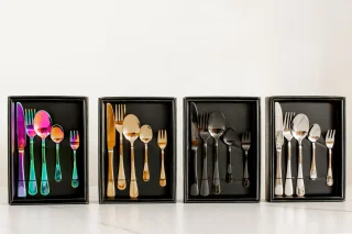 VL HOME bestekset roestvrij staal zwart 20-delig voor 4 personen