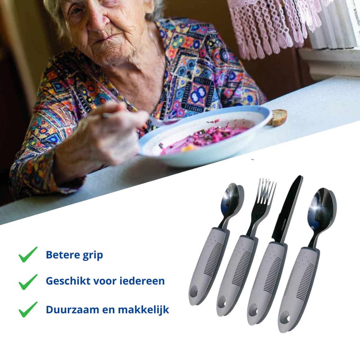 Wat vinden we goed aan de VOKA Bestekset 4-delig Verdikt Handvat Grijs
