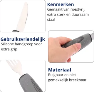 VOKA Bestekset 4-delig Verdikt Handvat Grijs