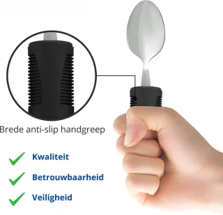 VOKA Bestekset 5-delig Soft Grip Zwart