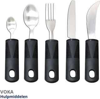 VOKA Bestekset 5-delig Soft Grip Zwart
