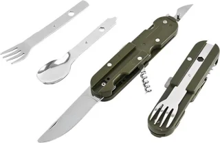 Vouwbare 5-in-1 camping bestekset