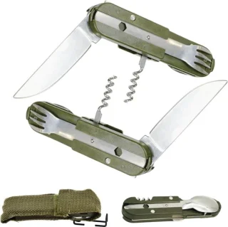 Vouwbare camping bestekset van 2, 5-in-1