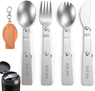 Vouwbare RVS lepel en vork set