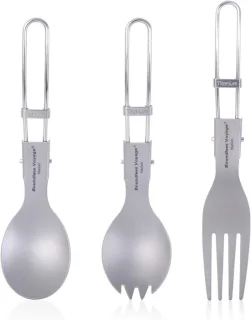 Vouwbare titanium lepel en spork set