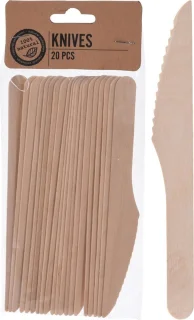 Wegwerp houten bestek set 60 personen 16 cm