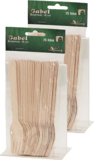 Wegwerp houten vorkjes 50 stuks 16 cm