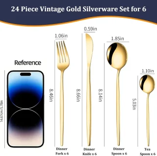 Western Cutlery Bestekset 24-delig Goud
