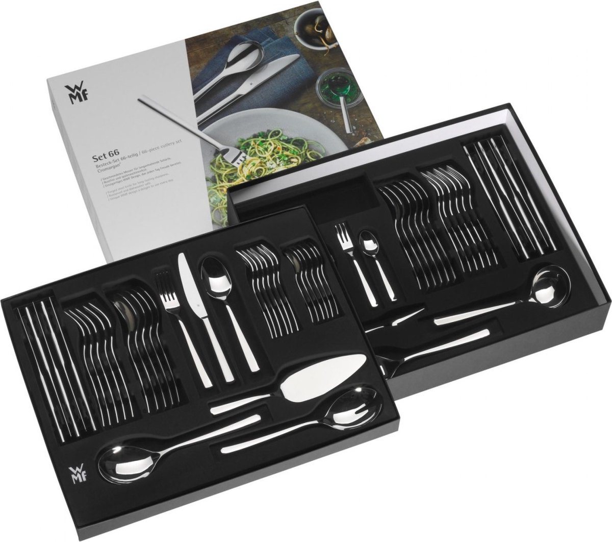 Wat vinden we goed aan de WMF Lyric Bestekset 66-delig Cromargan Protect